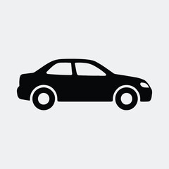 Silhouette of simple passenger car side view vector illustration