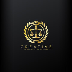 Law logo scales justice law firm logo  justice lawyer logo vector design