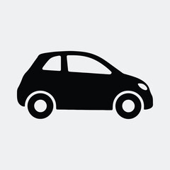 Silhouette small car icon transport vehicle automobile vector illustration