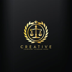 Law logo scales justice law firm logo  justice lawyer logo vector design