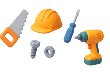 Building Blocks of Craftsmanship: A curated collection of essential tools, representing the essence of construction and manual labor, evokes the essence of craftsmanship.