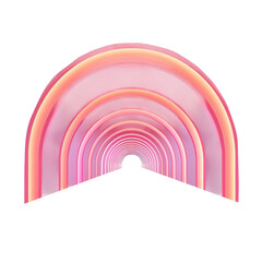 Naklejka premium A vibrant pink and orange abstract tunnel with a vanishing point isolated on transparent background