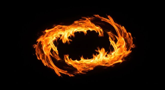 Abstract flames in a circle