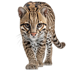 Fototapeta premium Ocelot walking gracefully through a natural habitat in the wild during the day