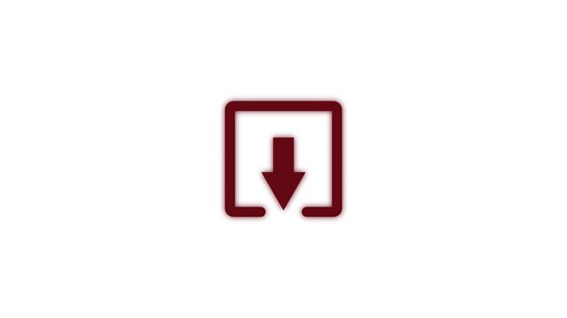 File downloading icon with progress bar and downloader symbol, arrow down symbol for upload and download animation on white background.