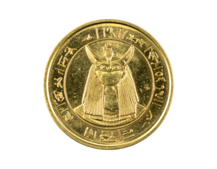 Captivating ancient Egyptian gold coin featuring Bastet deity, rich with history and cultural symbolism