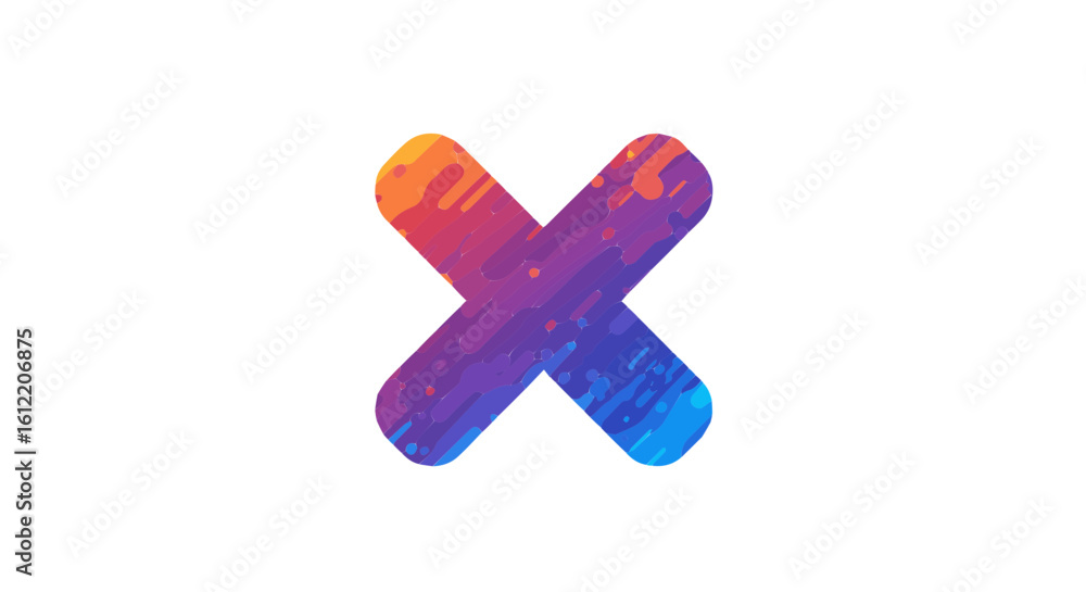 Poster social network icon abstract colorful x letter design vector illustration graphic element modern art