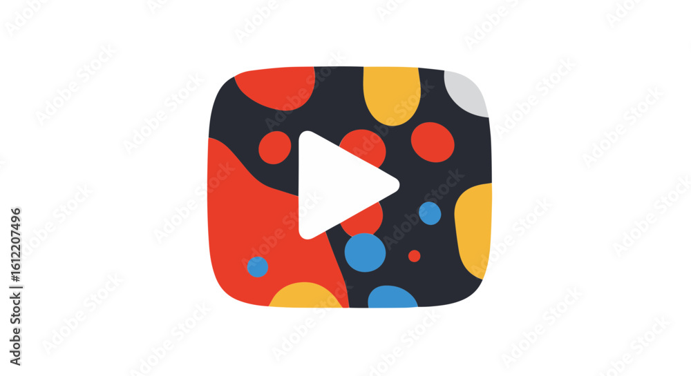 Poster social network icon abstract colorful youtube play button icon vector illustration for social media 