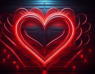 red neon heart sign