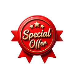 Best choice red label with ribbon badge icon for quality guarantee and sale promotion