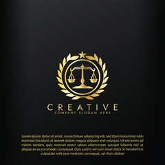 Law logo scales justice law firm logo  justice lawyer logo vector design