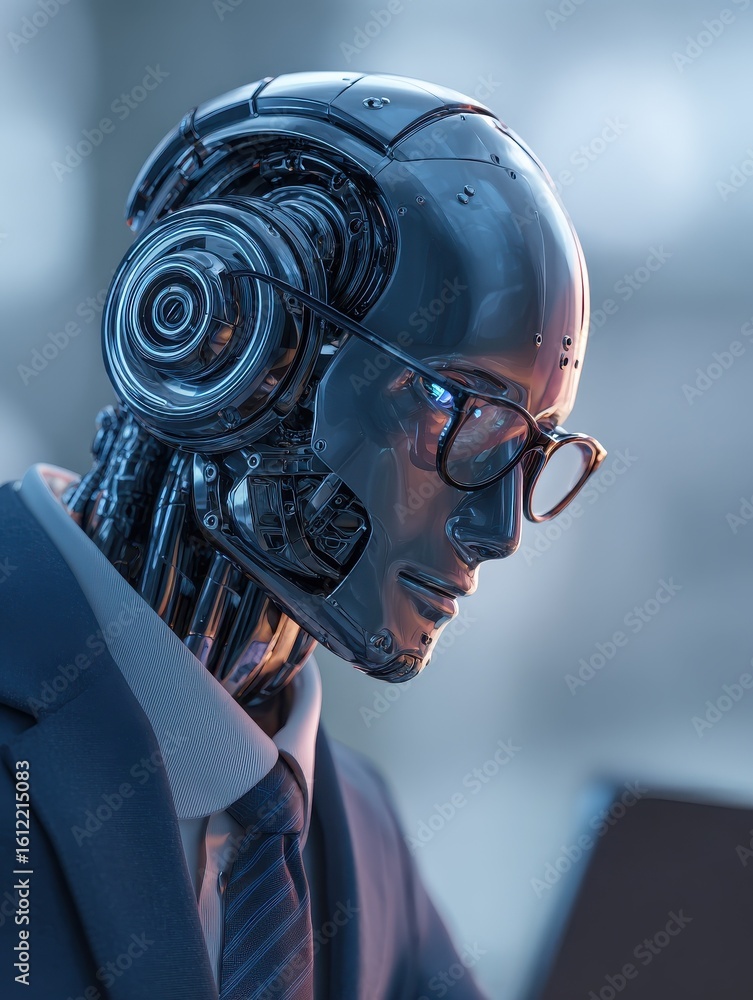 Aufkleber chatbot, chat with ai, artificial intelligence, businessman using technology smart robot for busines