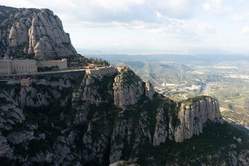 Naklejka premium Montserrat Monastery in Barcelona, Spain: A Scenic View