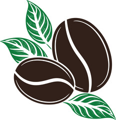 leaf and coffe icon vector illustration template design logo