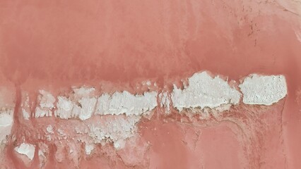 Aerial drone view of Hutt Lagoon Pink Lake in Western Australia © fischli_deluxe
