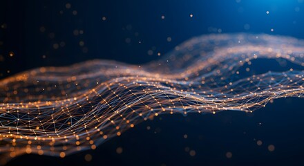 Abstract digital network of interconnected nodes, representing data flow and connections.