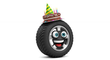 Happy birthday wheel illustration