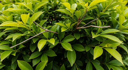 Vibrant Green Foliage Shrub