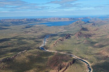 Aerial view of Lake Argyle in Kununurra, Western Australia