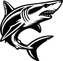 Obraz premium Mako Shark Vector Illustration – Bold Stylized Predator Artwork