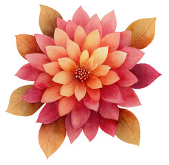 Pink flower watercolor clipart