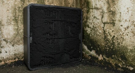 Dirty air filter in corner