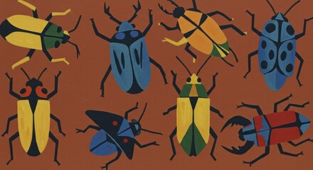Colorful beetle art