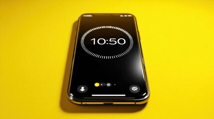 Study Timer App Interface Displayed on Smartphone With a Vibrant Glowing Background Indicating 1050