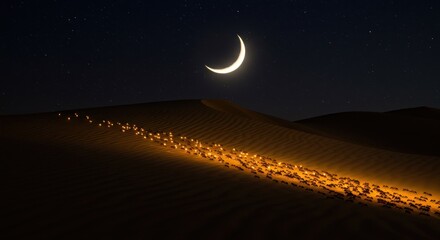 Desert moonlit path