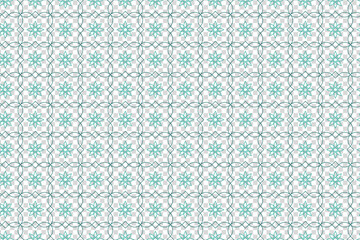 seamless vector pattern featuring a beautiful Islamic geometric design in shades of turquoise and green, with transparent background.