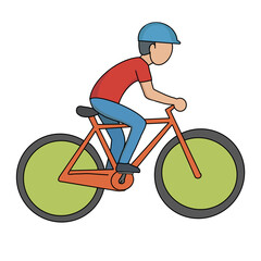 man riding a bike