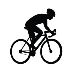 Naklejka premium Dynamic cyclist silhouette riding a bicycle