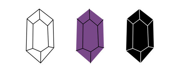 Glow gemstone. Precious crystal. Vector illustration