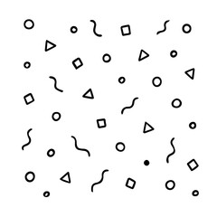 Hand Drawn Doodle Set of Confetti Rain Patterns, Decorative Sketch Style Elements for Celebrations, Editable Formats: AI, EPS, JPG, PNG, Ideal for Both Digital and Print Use
