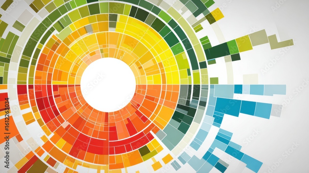 Aufkleber stylized iq test chart with vibrant colors and a blank center for inserting text or information
