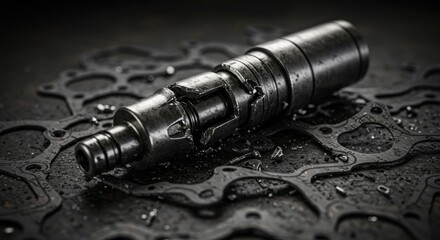 Industrial tool on oily parts