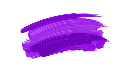 Purple paint stroke on white background in abstract style  