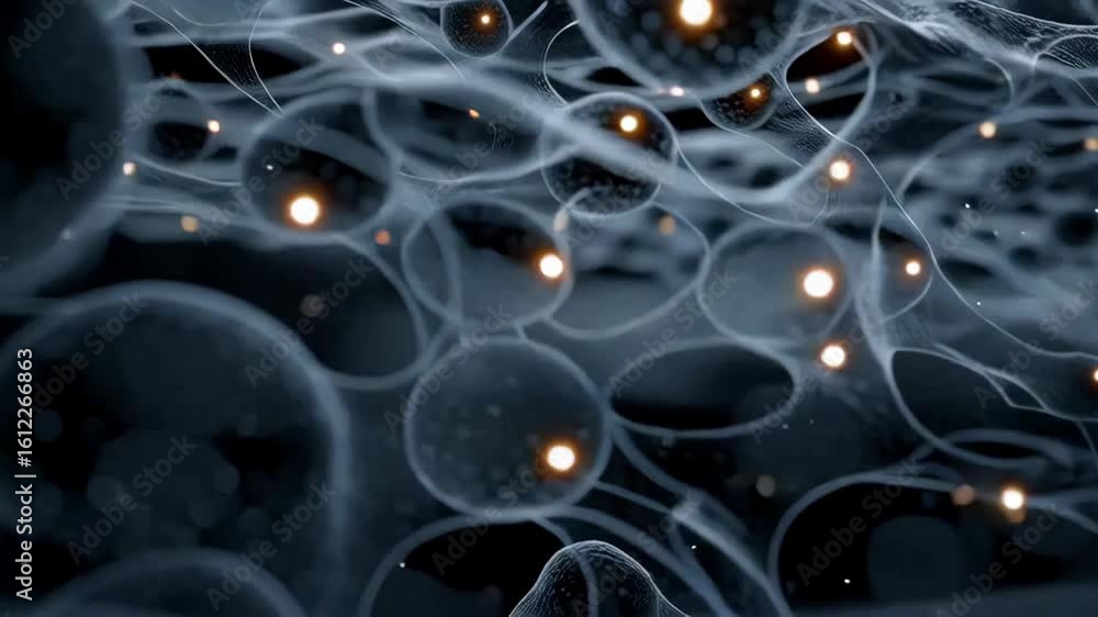 Aufkleber dynamic wave mesh structure with glowing dots and energy trails, abstract futuristic visualisation o