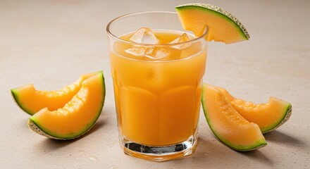 Cantaloupe juice with ice