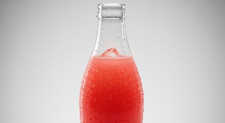 Red soda bottle close-up
