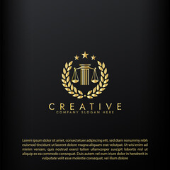 Law logo scales justice law firm logo  justice lawyer logo vector design