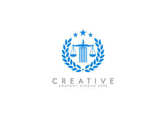Law logo scales justice law firm logo  justice lawyer logo vector design