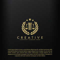 Law logo scales justice law firm logo  justice lawyer logo vector design