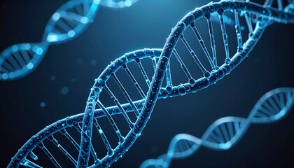 DNA helixes in a scientific 3D model