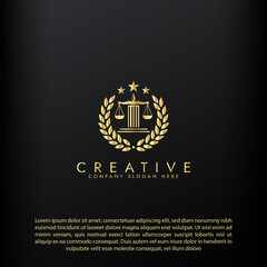 Law logo scales justice law firm logo  justice lawyer logo vector design