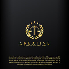 Law logo scales justice law firm logo  justice lawyer logo vector design