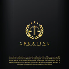 Law logo scales justice law firm logo  justice lawyer logo vector design