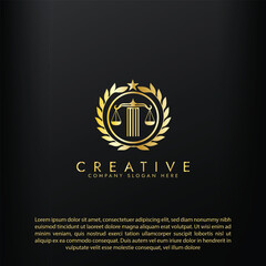 Law logo scales justice law firm logo  justice lawyer logo vector design