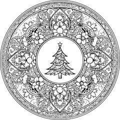 christmas, pattern, design, floral, ornament, flower, vector, vintage, decoration, illustration, art, wallpaper, element, tattoo, seamless, decor, ornate, set, texture, black, swirl, leaf, shape, fram