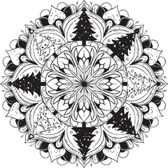 christmas, pattern, design, floral, ornament, flower, vector, vintage, decoration, illustration, art, wallpaper, element, tattoo, seamless, decor, ornate, set, texture, black, swirl, leaf, shape, fram